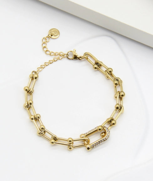 Bracelet maillon doré en Acier Inoxydable