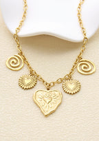 Collier Cœur & Spirales en Acier Inoxydable