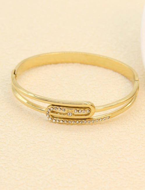 Bracelet jonc Design boucle strassée
