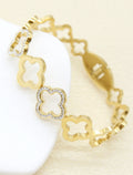 Bracelet jonc trèfle en acier inoxydable